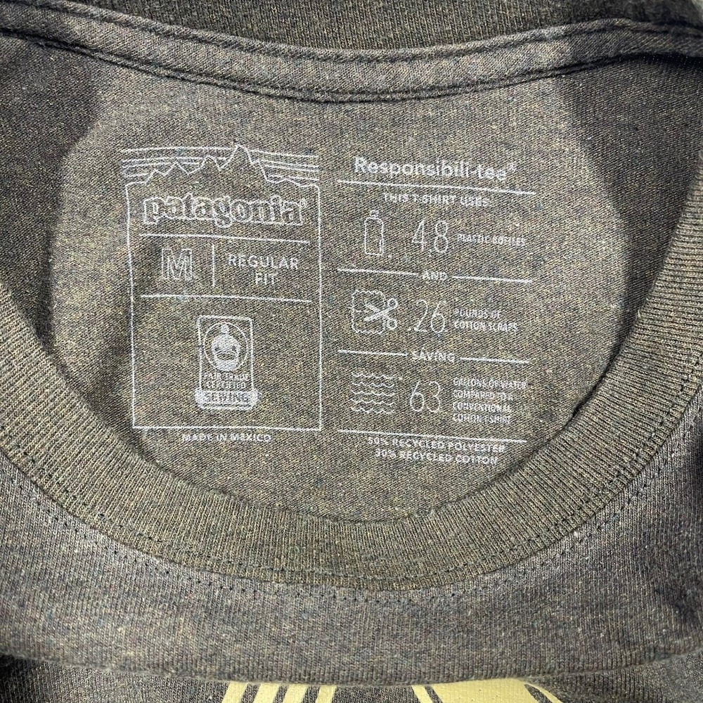 Patagonia Long Sleeve T-Shirt Mens Medium Green Live Simply Graphic Tee - Picture 5 of 7